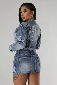 Can’t Cross Me Denim Skirt Set