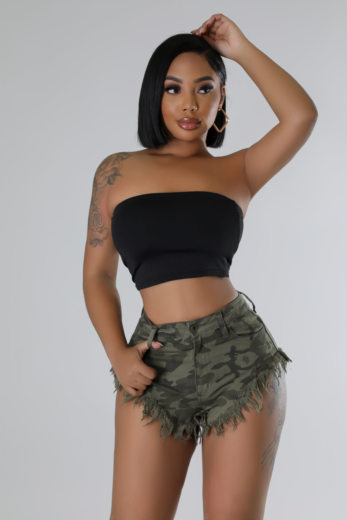 Camo Denim shorts PrettyNextDoor