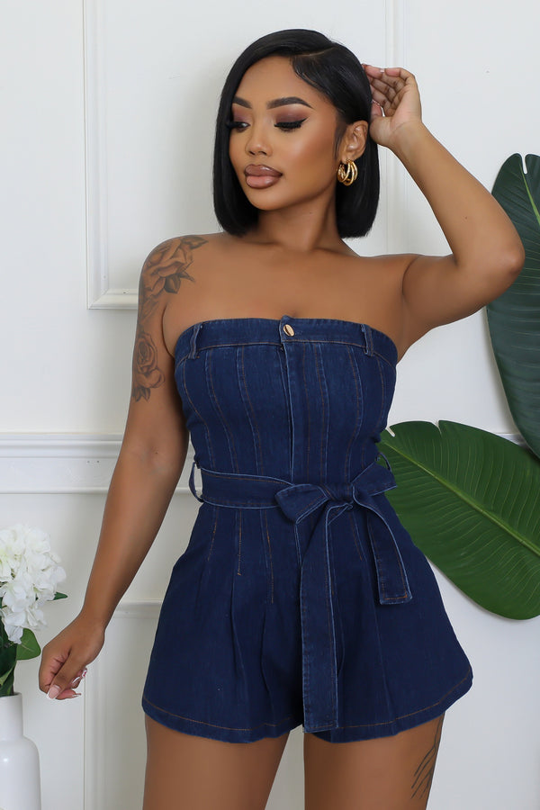 Instant Crush Denim Playsuit