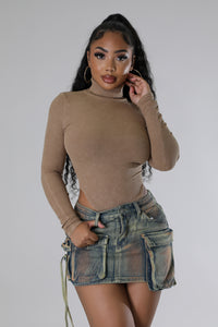 Watch Me Cargo Denim Skirt (only)