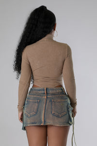 Watch Me Cargo Denim Skirt (only)