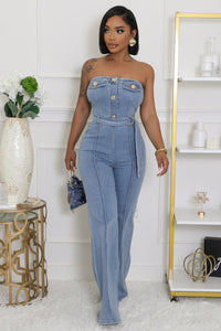 So Glam Denim Jumpsuit