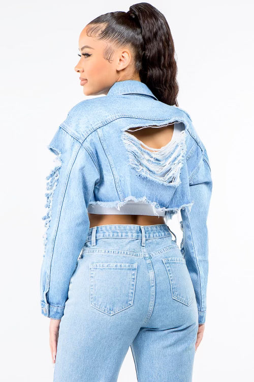 Laila Cropped Denim Jacket