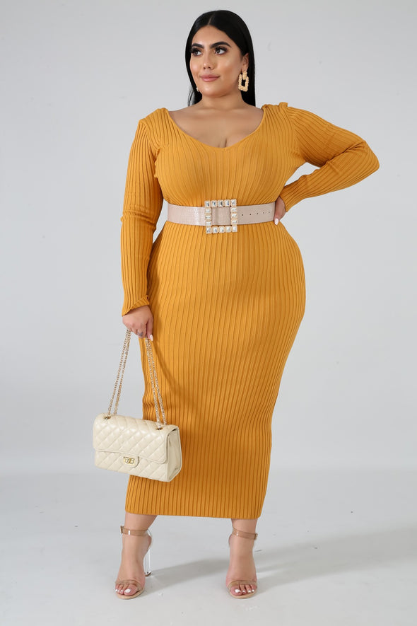 Cutest In The Game Midi Knit Dress