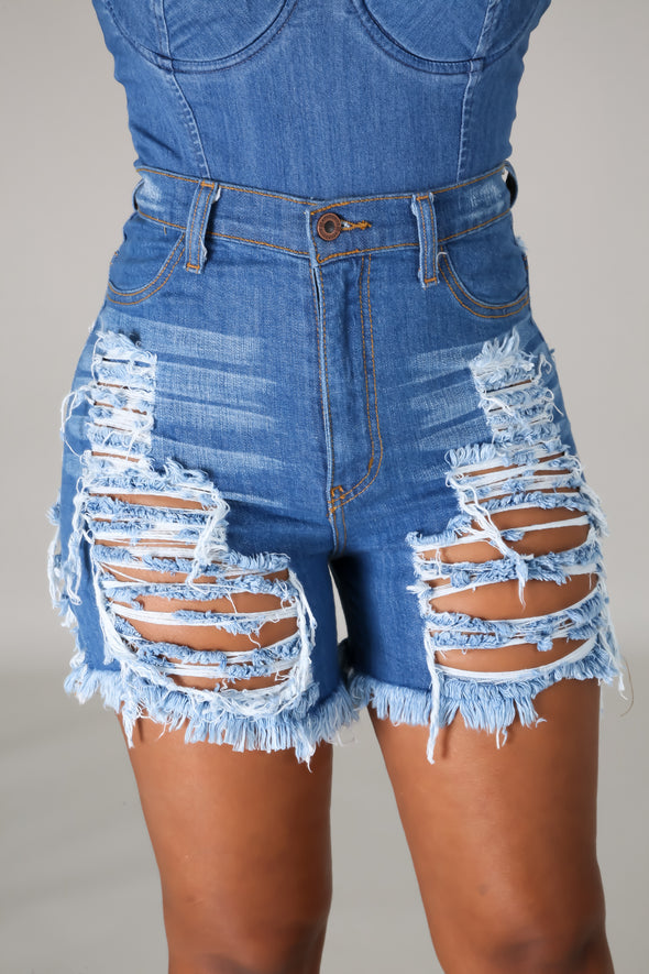 Destroyed It Denim Shorts